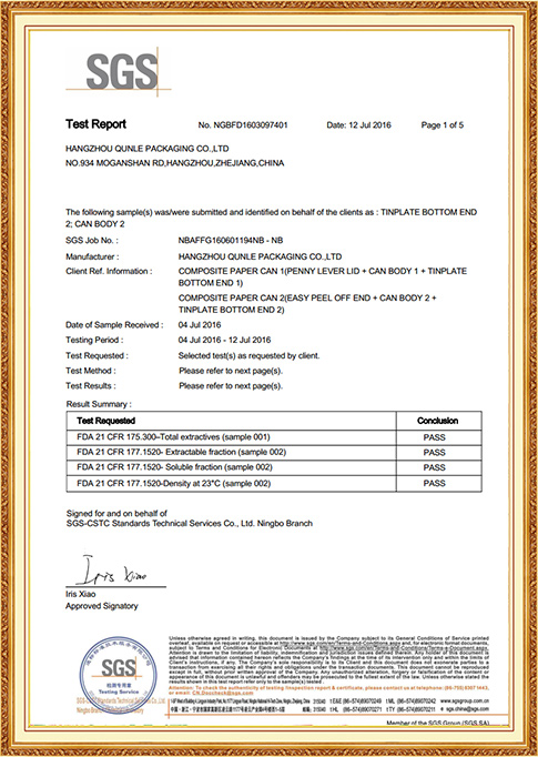 Certificado FDA